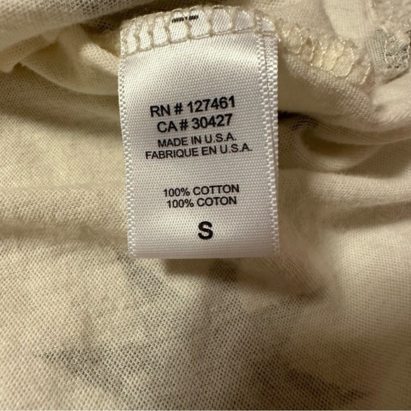 Wildfox Cream Grey Star Octagram Short Sleeve Tee Shirt - Picture 8 of 10